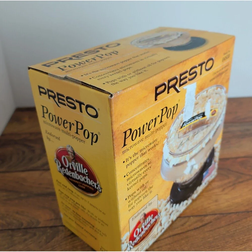 Vintage Presto 04830 PowerPop Microwave Multi-Popper Popcorn Kernel Orville NEW
